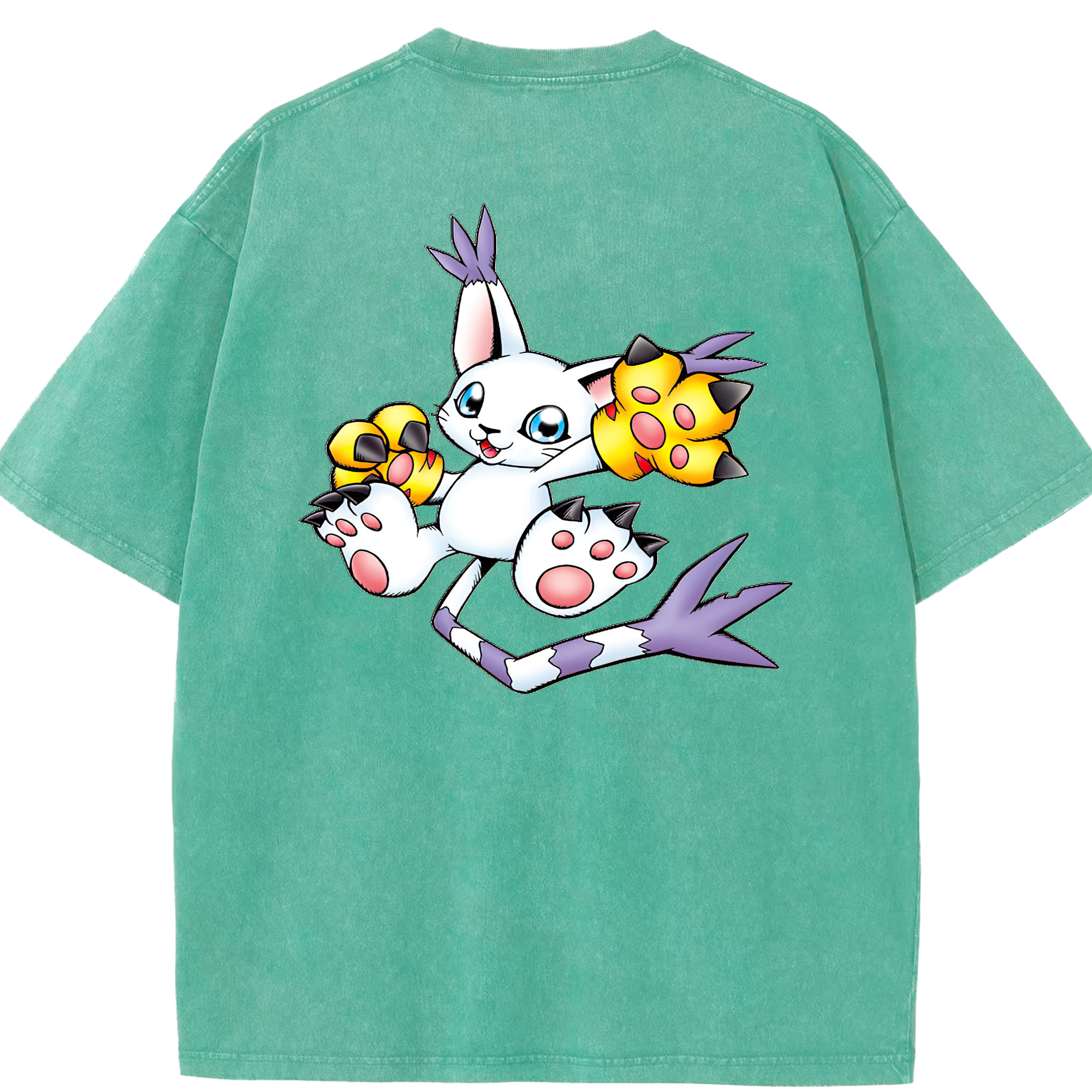 （画像用） Digimon デジタルモンスター/デジモン 綿100% ヴィンテージ風 半袖Tシャツ（背面プリント）